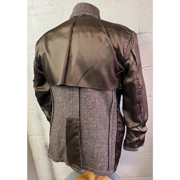 Vintage Harris Tweed Sport Coat Men's 42 Brown Herringbone Scottish Wool Jacket - Picture 12 of 12